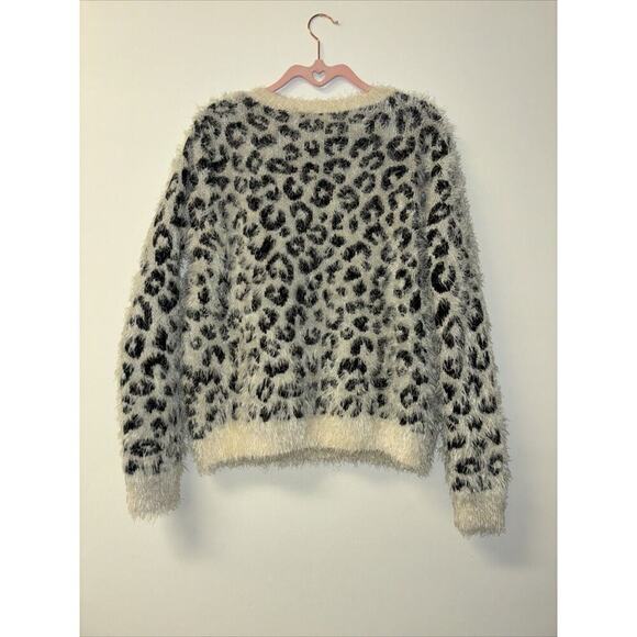 vintage mudd sweater Sz Med cheetah Print Leopard Y2K Fuzzy Sweater Lux Classic - Picture 4 of 4